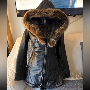 RUDSAK Black Jacket with real Fur Trim